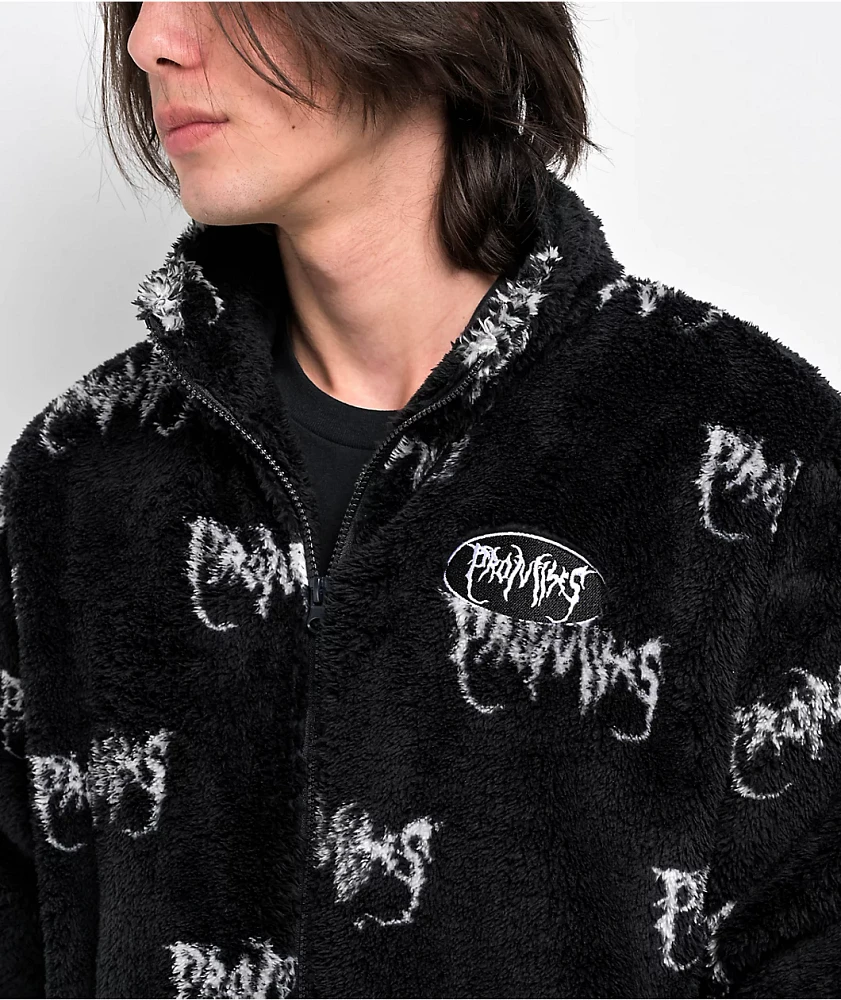 Broken Promises Graveyard Black Sherpa Jacket