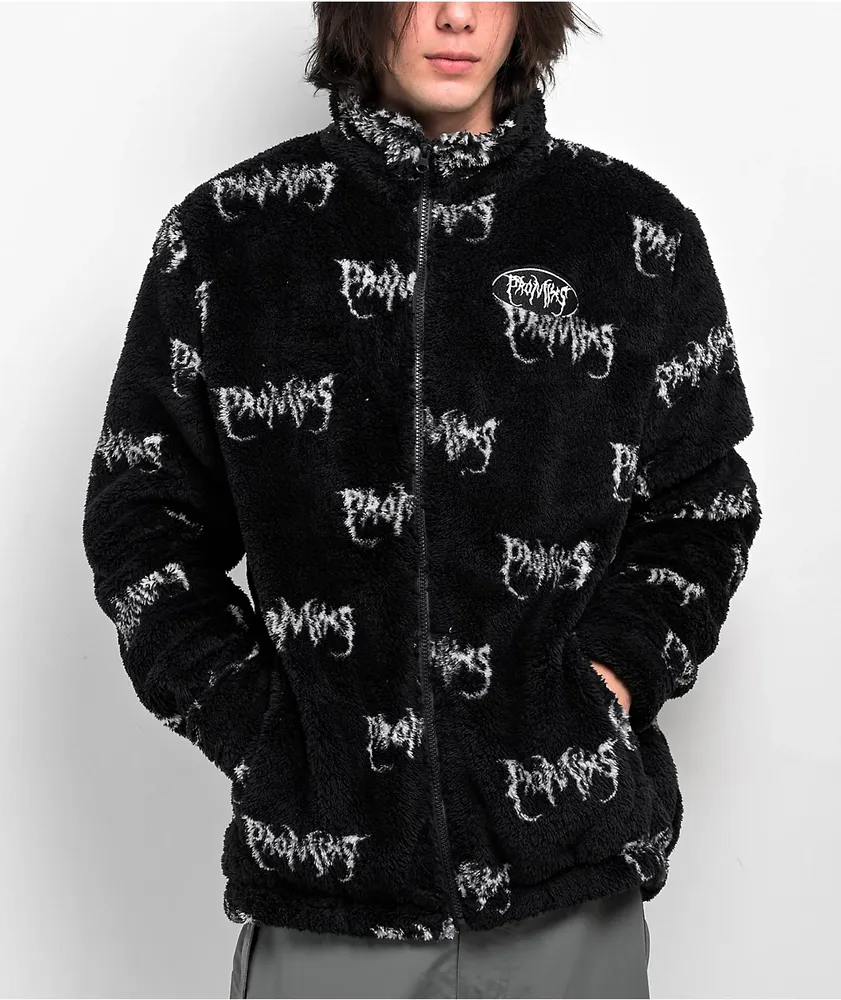 Broken Promises Graveyard Black Sherpa Jacket