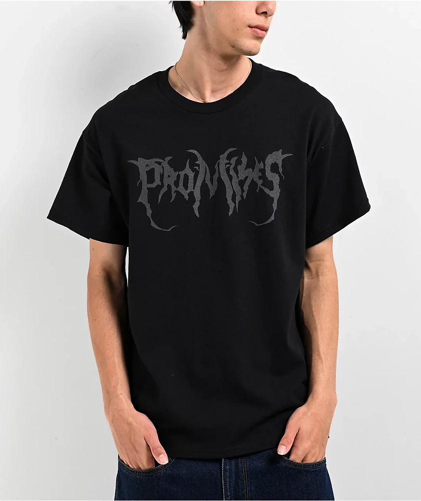 Broken Promises Graveyard Reflective Black T-Shirt