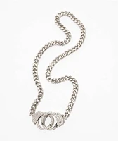 Broken Promises Handcuff Silver 20" Chain Necklace