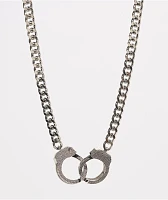 Broken Promises Handcuff Silver 20" Chain Necklace