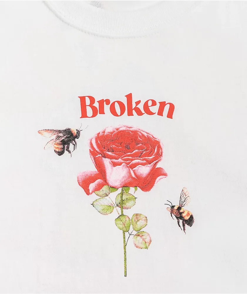 Broken Promises Happy On The Outside White T-Shirt