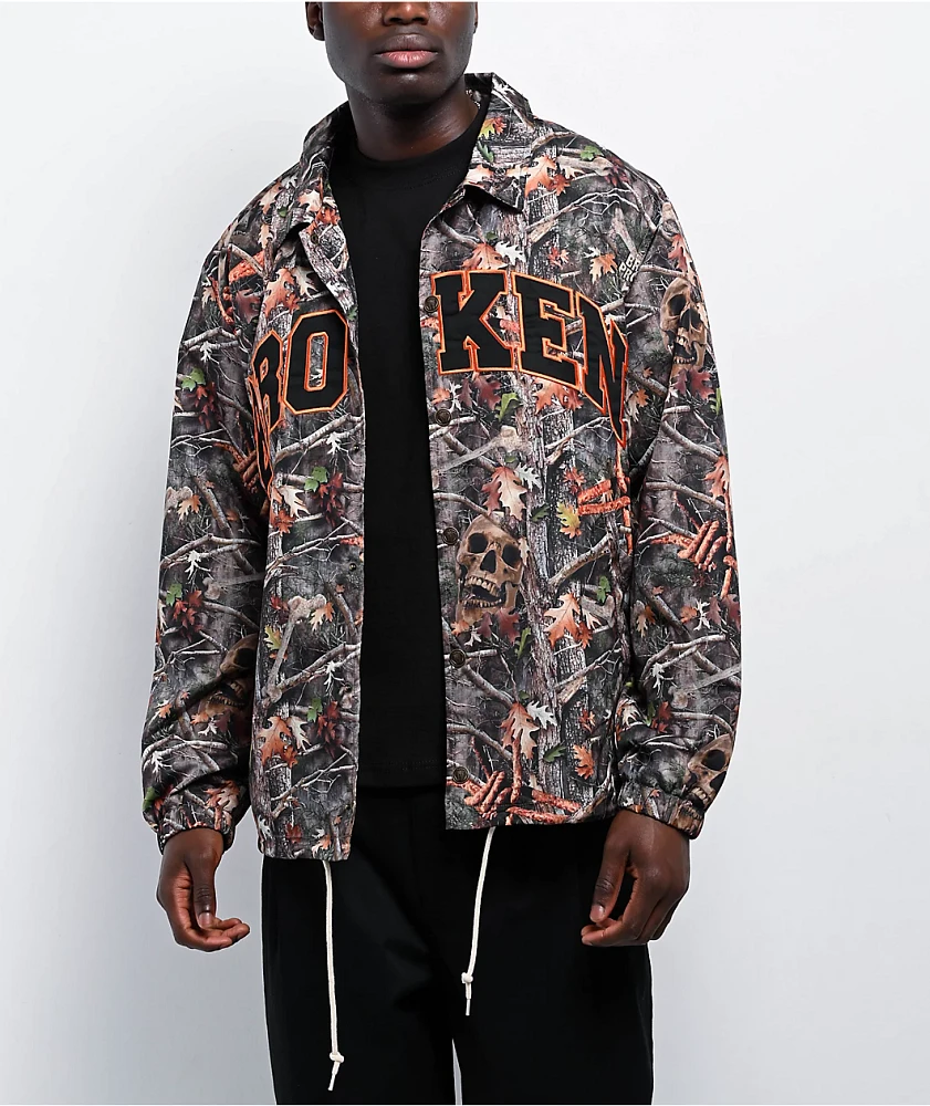 Broken Promises Haunted Woods Camo Coaches Jacket