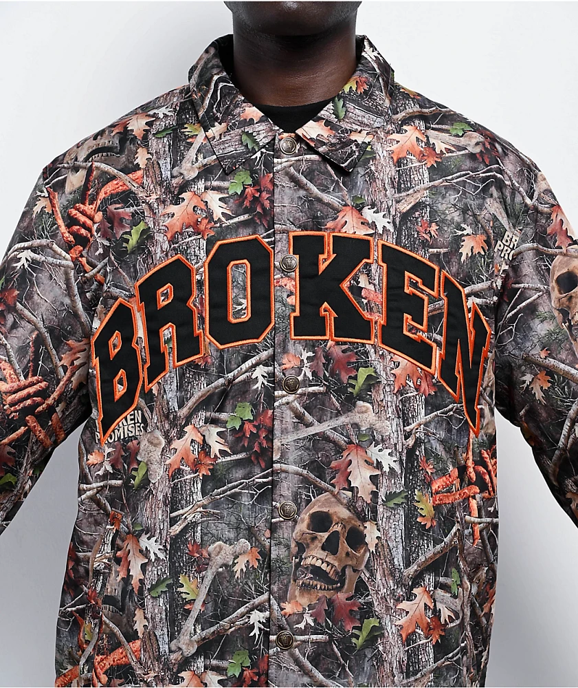 Broken Promises Haunted Woods Camo Coaches Jacket