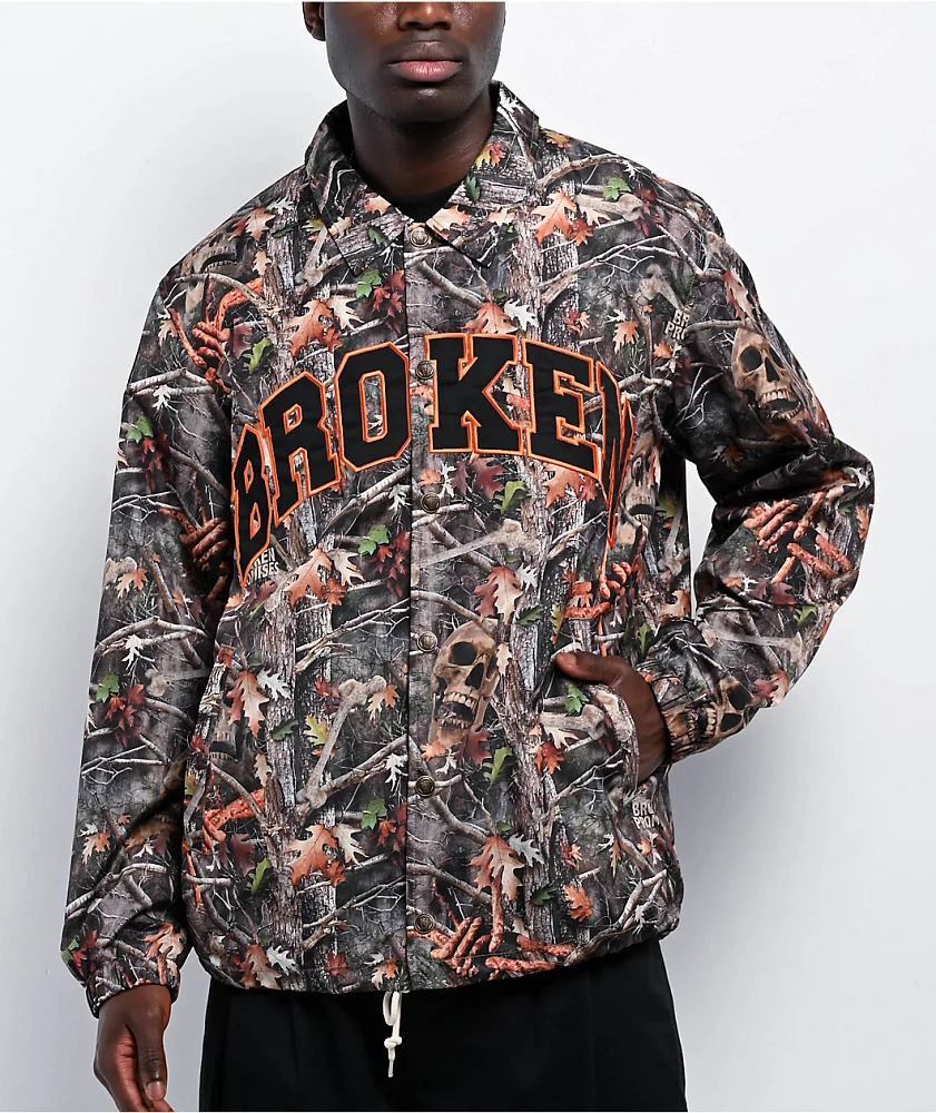 Broken Promises Haunted Woods Camo Coaches Jacket