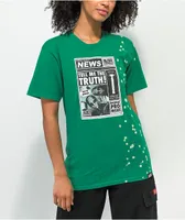Broken Promises Headlines Splatter Green T-Shirt