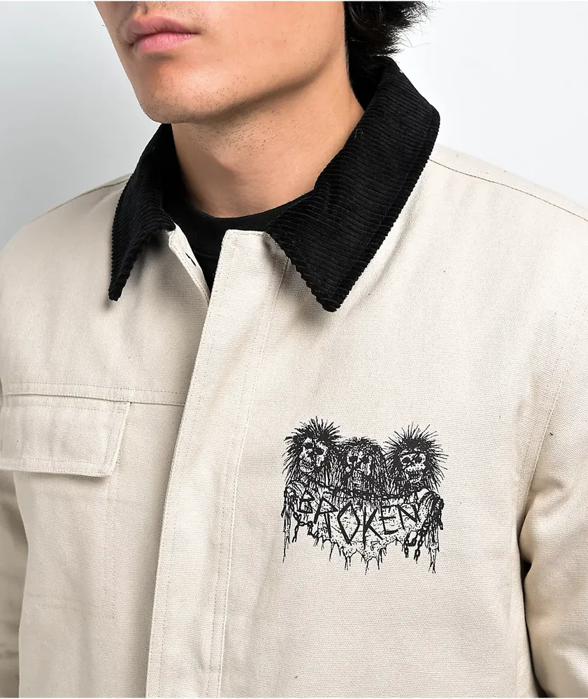 Broken Promises Holding On Natural Trucker Jacket