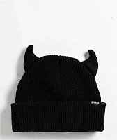 Broken Promises Horn Black Beanie