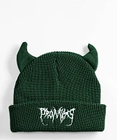 Broken Promises Horn Forest Green Beanie