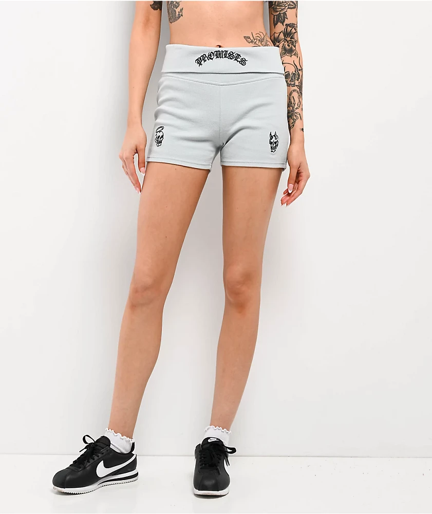 Broken Promises Innocence Light Blue Foldover Shorts