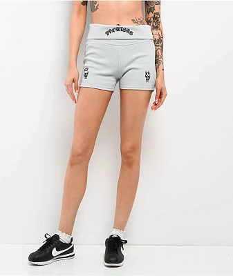 Broken Promises Innocence Light Blue Foldover Shorts