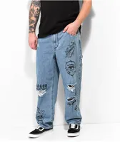 Broken Promises Jody Light Blue Carpenter Jeans