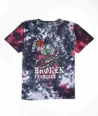 Broken Promises Kids Antidote Black, Red & White Tie Dye T-Shirt