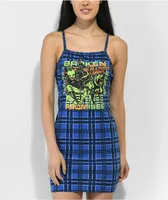 Broken Promises Leash Blue Plaid Tank Dress