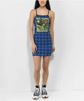 Broken Promises Leash Blue Plaid Tank Dress