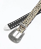 Broken Promises Leopard Lust Rhinestone Belt