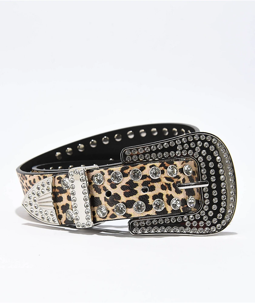 Broken Promises Leopard Lust Rhinestone Belt