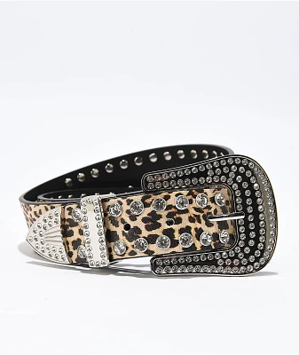 Broken Promises Leopard Lust Rhinestone Belt
