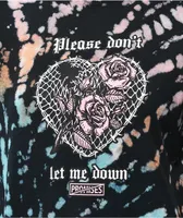 Broken Promises Let Me Down Rainbow Bleach Dye T-Shirt