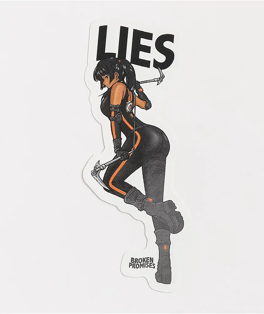 Broken Promises Lies Fighter Anime Sticker