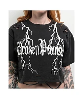 Broken Promises Lightning Black Crop T-Shirt