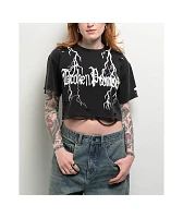 Broken Promises Lightning Black Crop T-Shirt