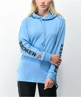 Broken Promises Lost Myself Stacked White & Blue Hoodie