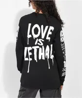 Broken Promises Love Is Lethal Black Long Sleeve T-Shirt