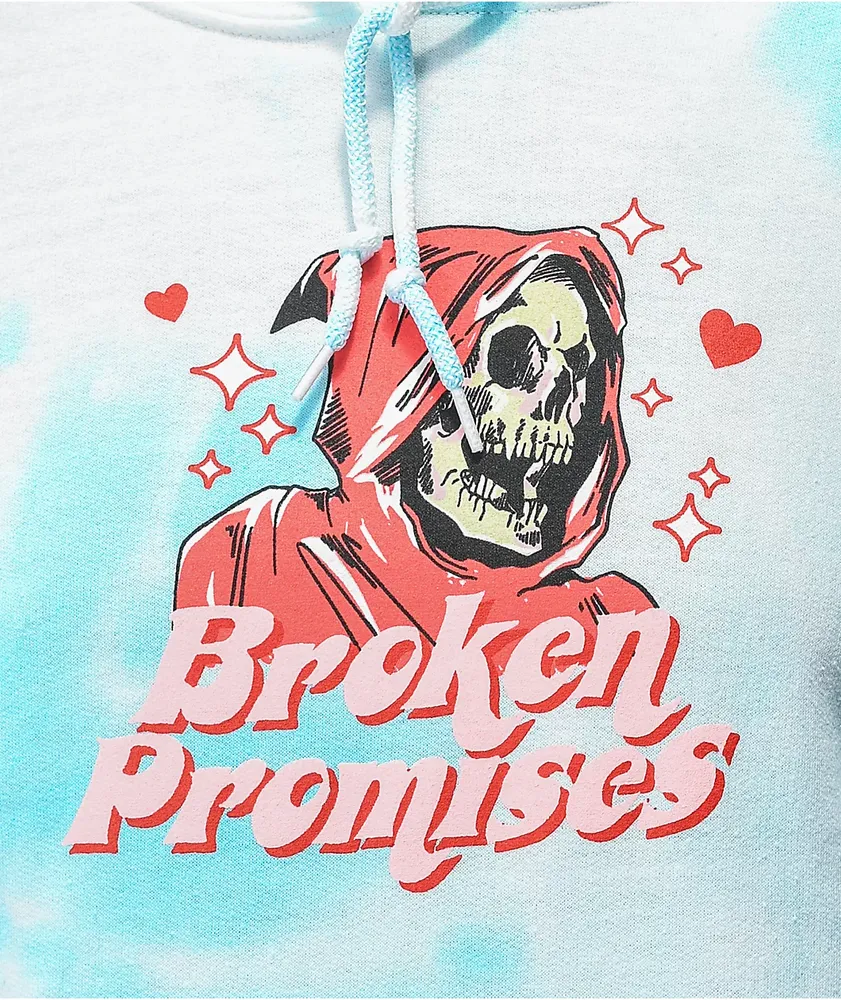 Broken Promises Love Skate Blue Tie Dye Hoodie