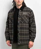 Broken Promises Magma Black & Tan Sherpa Flannel Jacket 