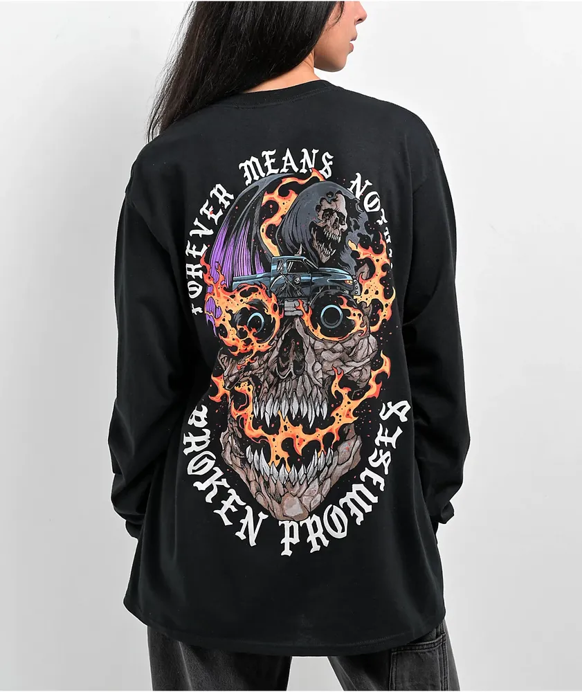 Broken Promises Magma Black Long Sleeve T-Shirt