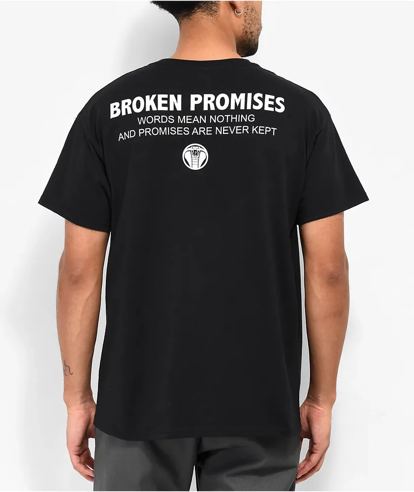 Broken Promises Motto Black T-Shirt