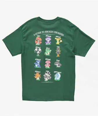 Broken Promises Mushroom Guide Green T-Shirt