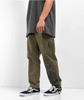 Broken Promises Never Enough Olive Green Cargo Pants