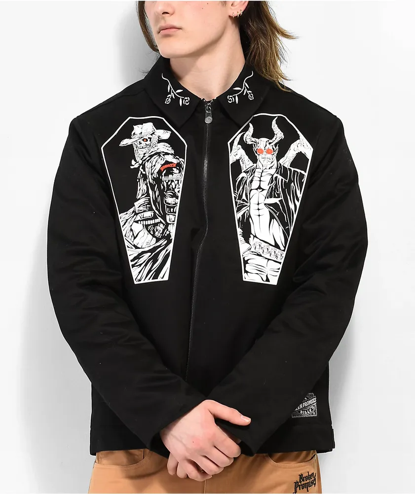 Broken Promises Open Casket Black Work Jacket