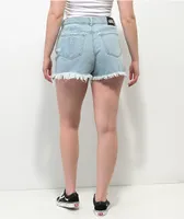 Broken Promises Outsider Split Light Blue Denim Shorts