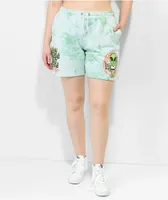 Broken Promises Outsider Teal Tie Dye Sweat Shorts