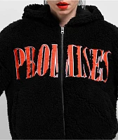 Broken Promises Pegasus Black Sherpa Zip Hoodie