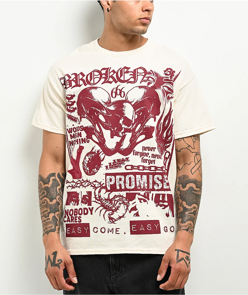 Broken Promises Photocopy Natural T-Shirt