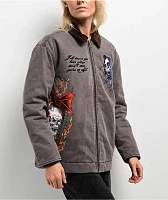 Broken Promises Poetry Brown Work Jacket