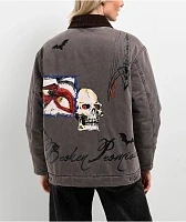 Broken Promises Poetry Brown Work Jacket