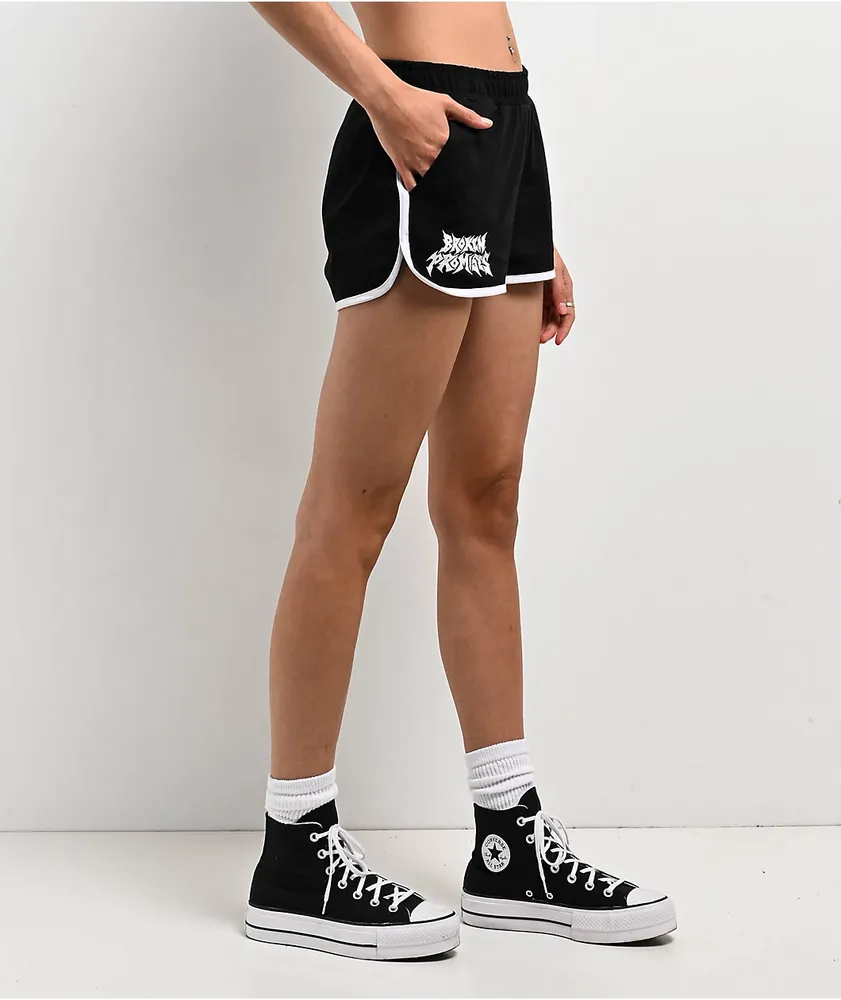 Broken Promises Purgatory Black Mini Sweat Shorts