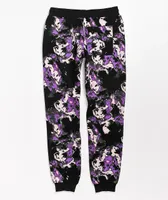 Broken Promises Pyromaniac Black & Purple Sweatpants