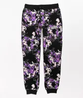 Broken Promises Pyromaniac Black & Purple Sweatpants