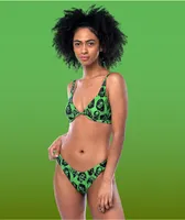 Broken Promises Reaper Guide Green Triangle Bikini Top