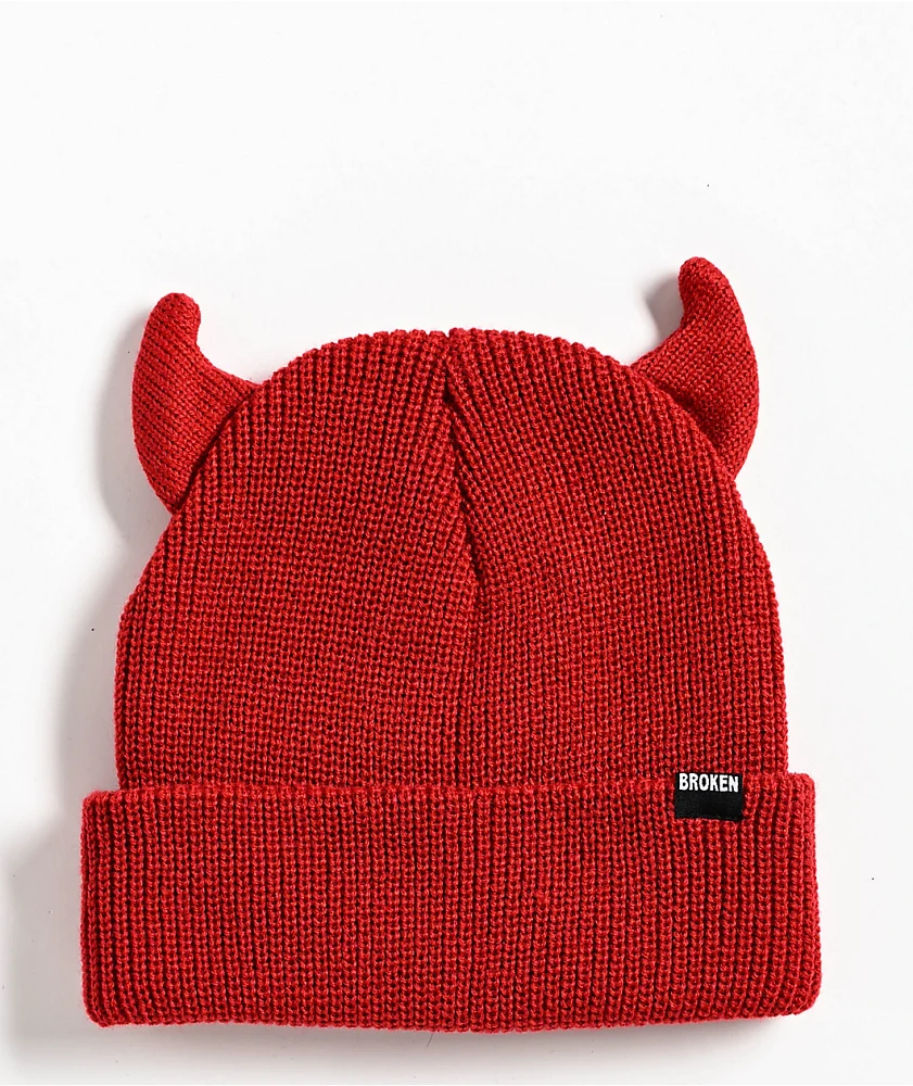 Broken Promises Red Horn Beanie