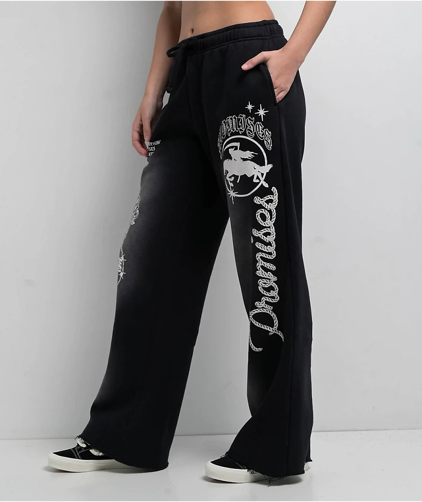 Broken Promises Rodeo Star Black Wash Sweatpants