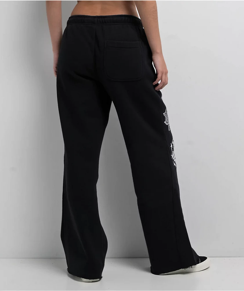 Broken Promises Rodeo Star Black Wash Sweatpants