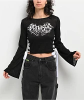 Broken Promises Rootstock Ribbon Black Long Sleeve Crop T-Shirt