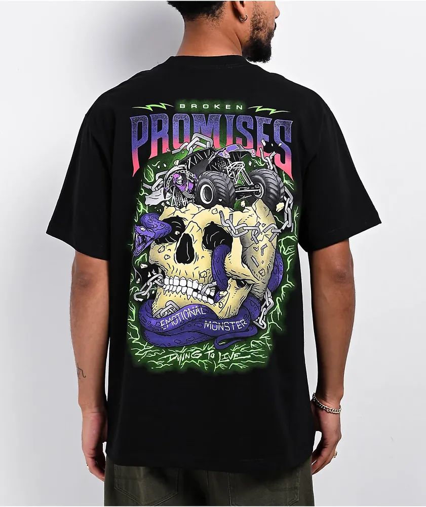 Broken Promises Skull Crusher Black T-Shirt